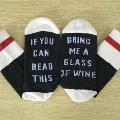 Herbst Frühling Frauen Wein Socken Gestrickt Brief Nette Meia Lustige Sokken Chaussette Neuheit Winter Warm Zu Hause Sport Hipster Dropship