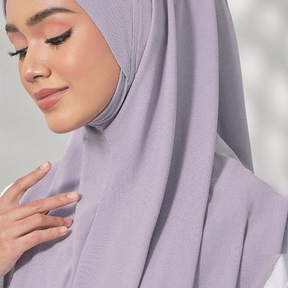 H124 plain big size muslim hijab with chin part top quality Hijab
