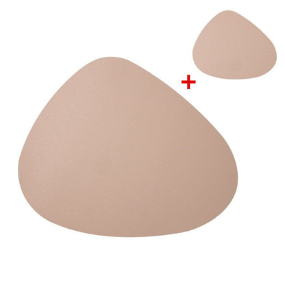 Placemat Table Mat Tableware Pad PU Leather Waterproof Heat Insulation Non-Slip Placemat Soft Black Brown Washable Bowl Coaster