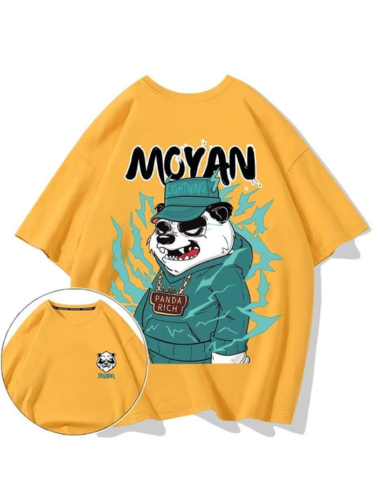 Kawaii Vintage Anime panda Print T Shirt Lustige Männer Sommer