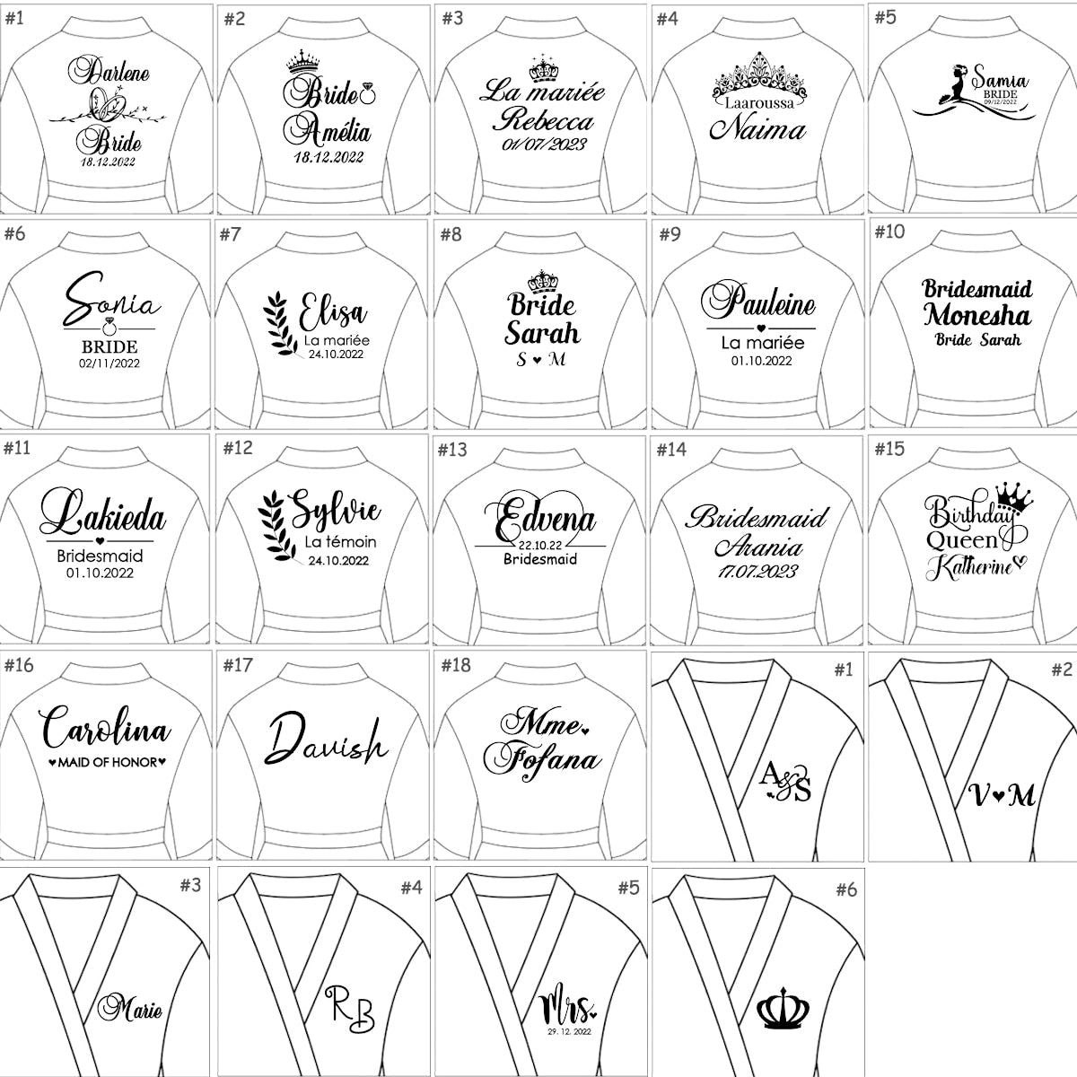 Anpassen Name Datum Hochzeit Feder Braut Robe Brautjungfer Bademantel Nachtwäsche Lange Elegante Frau Kleid Sexy Nachthemd für Party