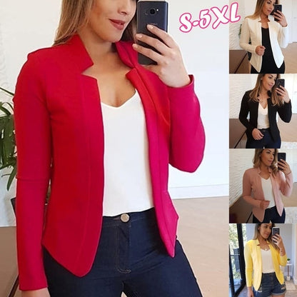 Women Thin White Blazers Spring 2023 Female Summer Blazer Long Sleeve Open Stitch OL Women