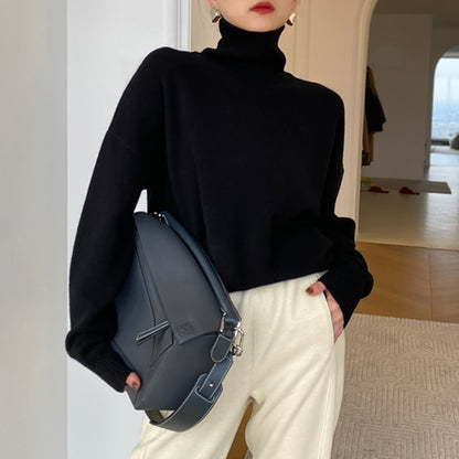 Grundlegende Schildkröte Hals Gestrickte Pullover Frauen Winter Elegante Dicke