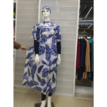 4 Pcs frauen Muslimischen Bademode Digital Gedruckt Lslamic Kleidung Hijab Langen Ärmeln Sport Badeanzug Burkinis Tragen Badeanzug 4XL