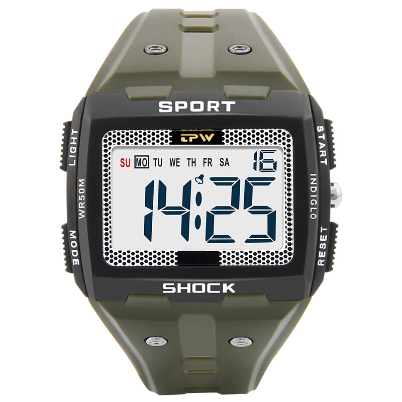 Big Numbers Full Size Digital Watch Easy to Read 5ATM Water Resistant