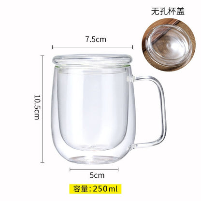 1-6PCS 80-450ML Wärme Beständig Doppel Wand Tee Glas Tasse Bier Kaffee Handgemachte Kreative Kalt getränke Transparent Drink Set