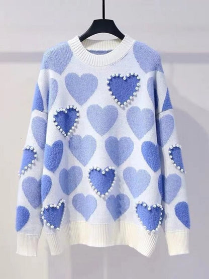 Knitted sweaters and sweaters Oneck pearls