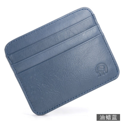 Retro Erste Schicht Aus Echtem Leder Karte Tasche mit 7 Card Slot Super Dünne 100% Echt Leder Bank Karte Halter Münze geldbörse Art Brieftasche