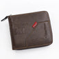 Men's leather wallet wax oil skin wallet for men purse short male card holder wallets zipper around money purse