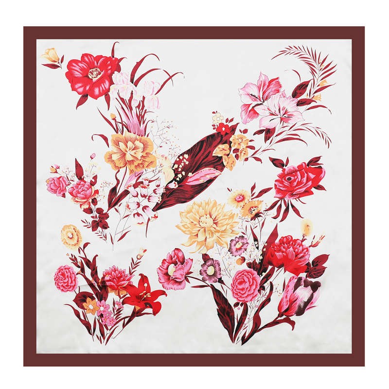 Neckerchief Shawl Wraps Print Silk Satin Scarf