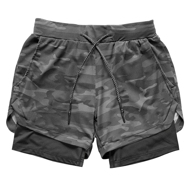 Lauf Camo Shorts Männer 2 In 1 Doppel-deck Quick Dry GYM