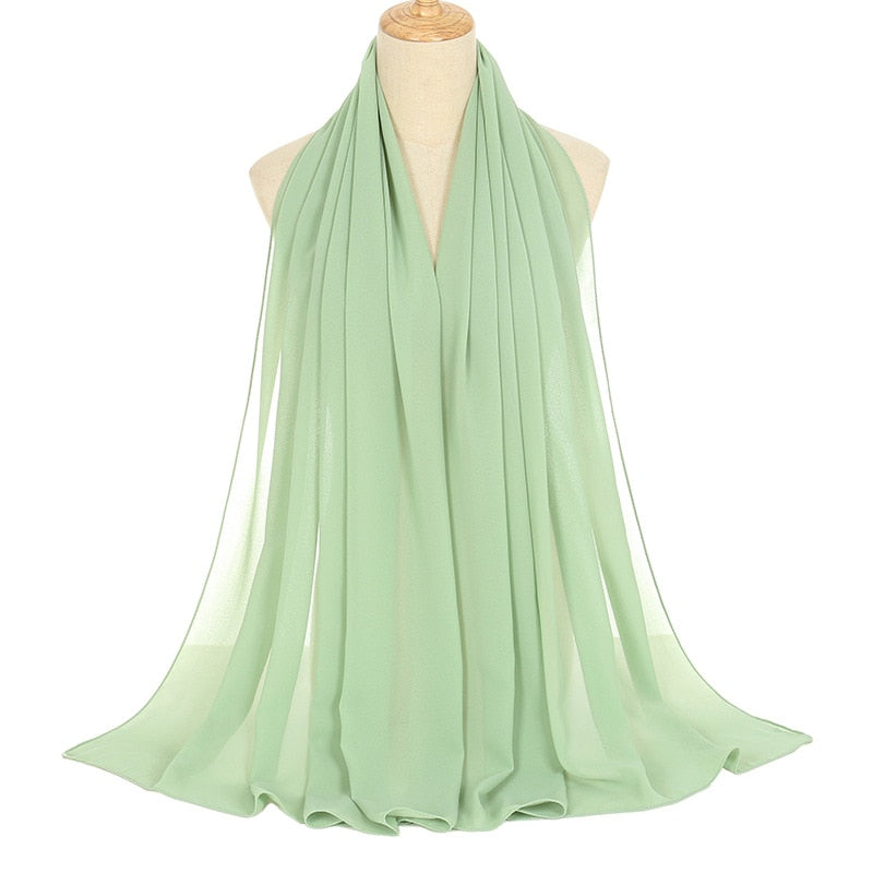 Muslimischer Chiffon Hijab Schal Frauen lange einfarbige Kopf wickel (180*70cm)