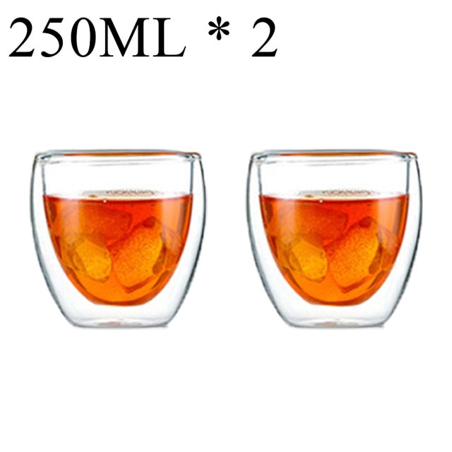 1-6 stücke Wärme Beständig Glas Becher Doppel Wand Hohe Borosilikat Kaffee Tasse Milch Zitrone Saft Bier Tasse Bar drink Kreativität Geschenk