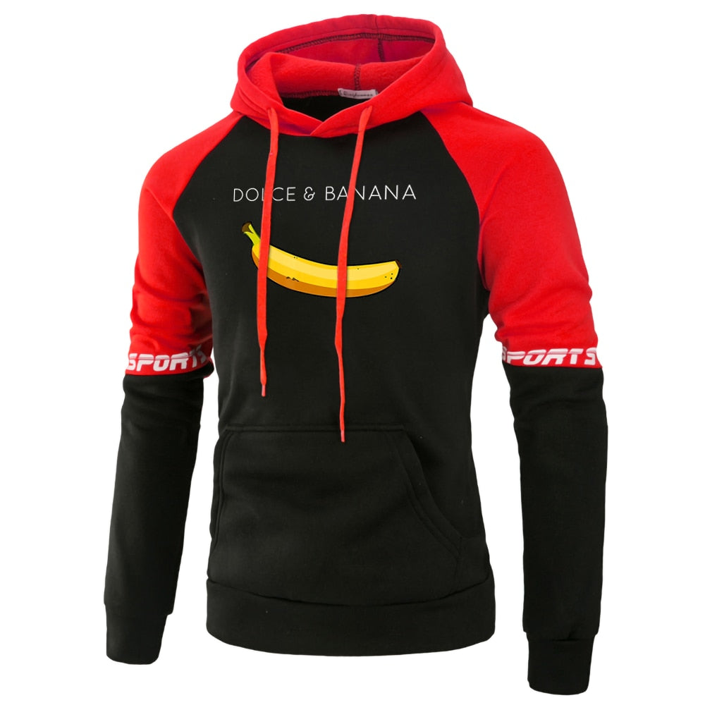 Dolce & Banana Druck männer Sweatshirt Mode Beiläufige Hoodies Herbst Lose Pullover Tops Tasche