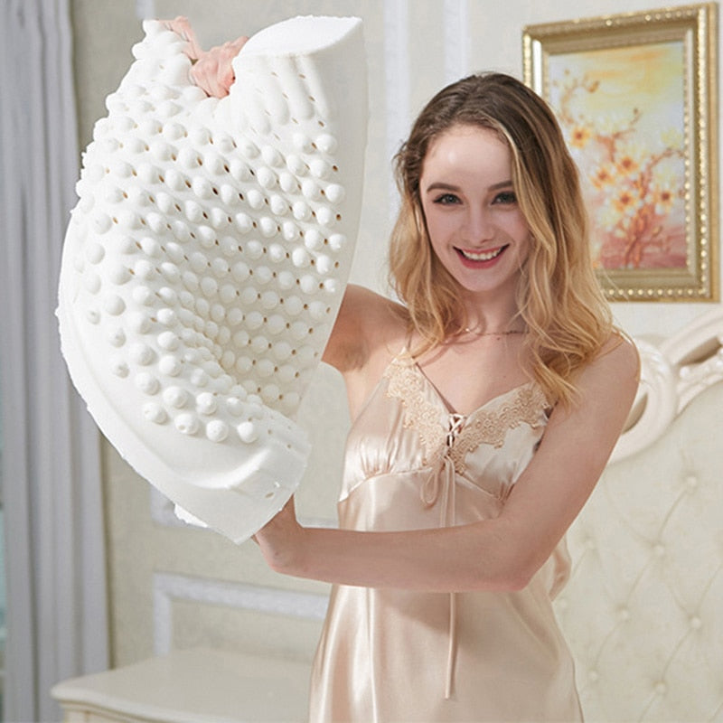 Latex Kissen Massage Kissen für Schlafen Orthopädische Kissen Kussens Oreiller Almohada Zervikale Poduszkap Speicher Kissen