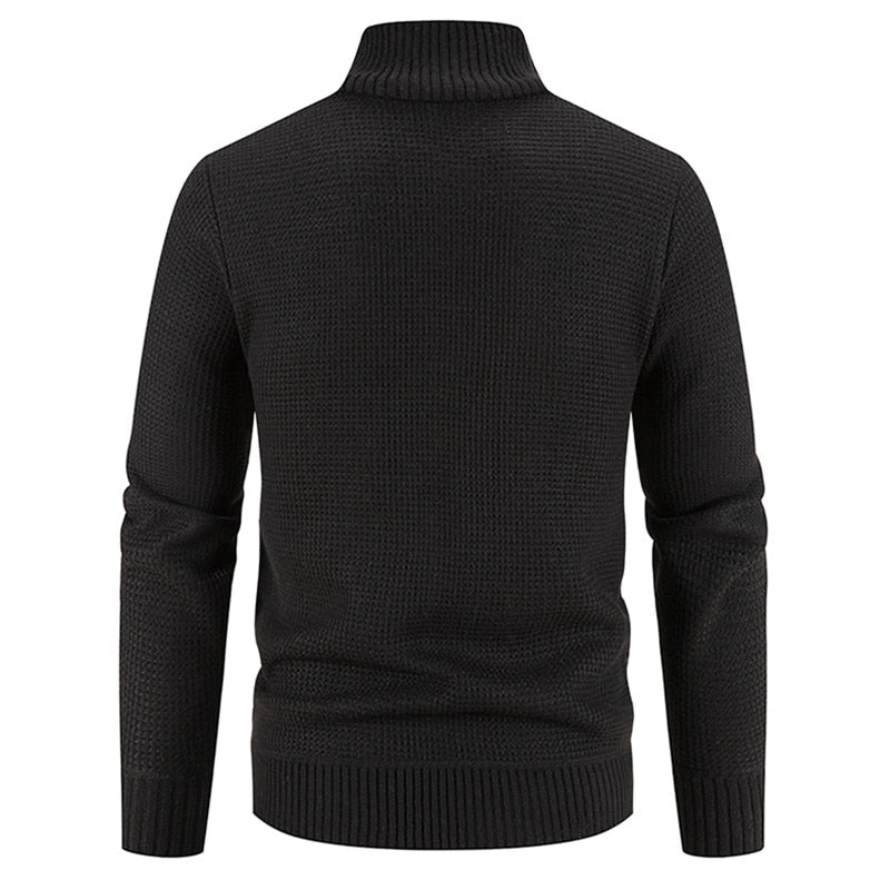 Winter Dicke Fleece Strickjacke Männer Warme Sweatercoat Mode Patchwork