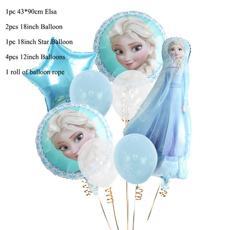Gefroren Anna Elsa Prinzessin Geburtstags feier Dekorationen Kinder Einweg geschirr Teller Tassen Servietten Luftballons Baby party Lieferungen