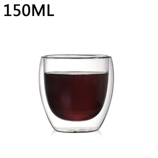 1-6PCS 80-450ML Wärme Beständig Doppel Wand Tee Glas Tasse Bier Kaffee Handgemachte Kreative Kalt getränke Transparent Drink Set