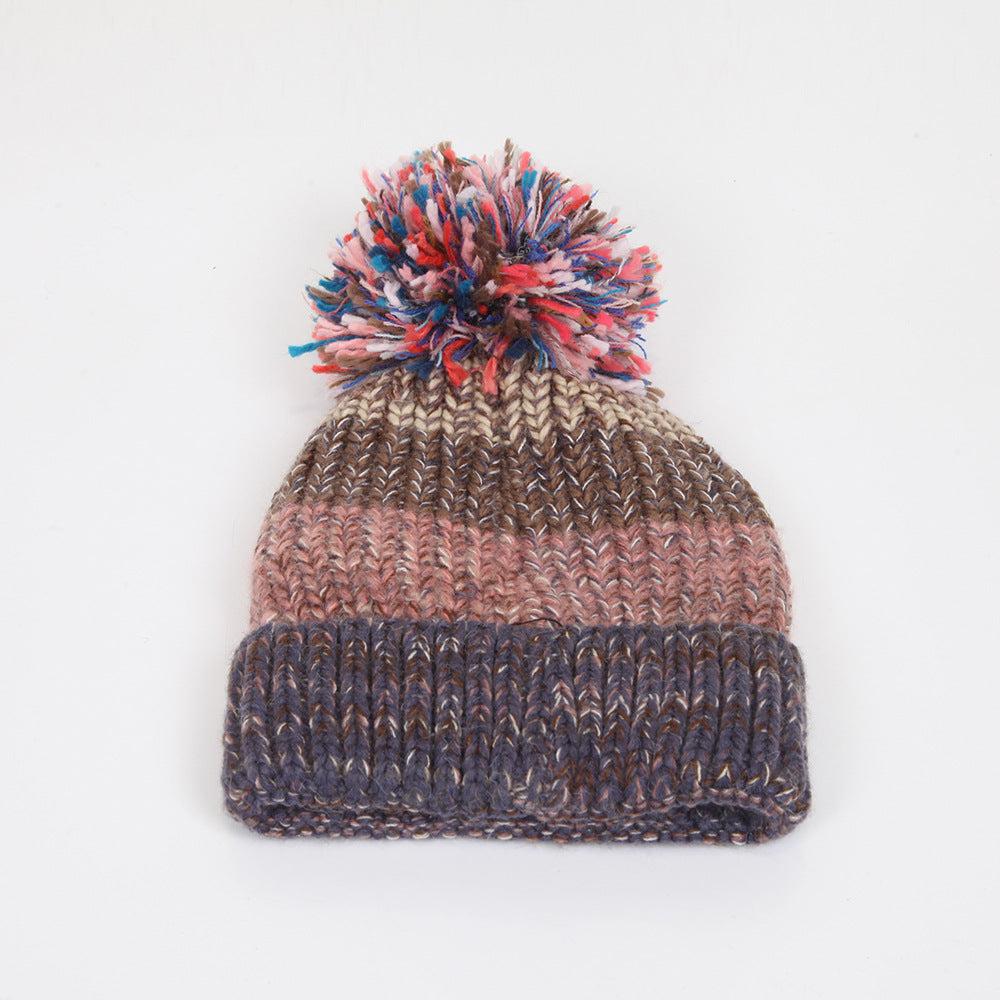 Neue Koreanische Stil Nette Pelz Ball Fishbone Farbe Nähte Verdickte frauen Gestrickte Hut