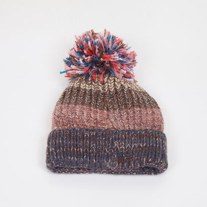 Neue Koreanische Stil Nette Pelz Ball Fishbone Farbe Nähte Verdickte frauen Gestrickte Hut