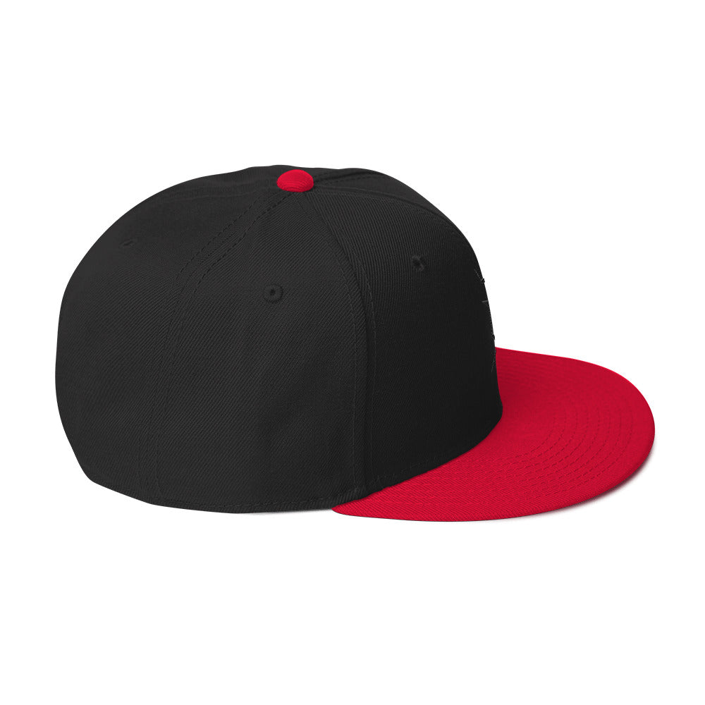 Die Snapback-Cap deiner Träume! Strukturiert und hochkarätig mit einem flachen Schirm welches leicht grau auf der Unterseite ist.