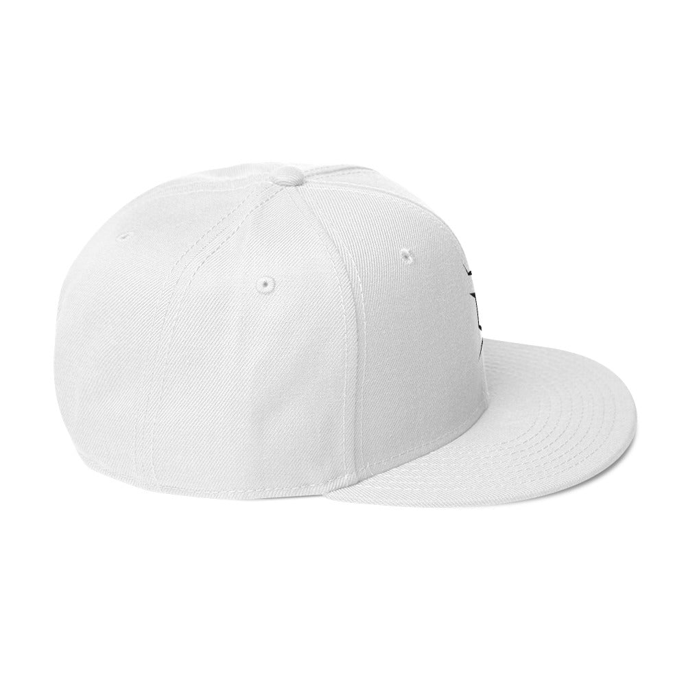 Die Snapback-Cap deiner Träume! Strukturiert und hochkarätig mit einem flachen Schirm welches leicht grau auf der Unterseite ist.