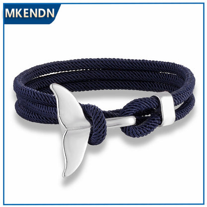 Mode Whale Tail Anker Armbänder Männer Multilayer Charme