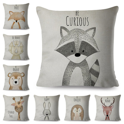 Nordic Stil Werden Mutig Zebra Hippo Giraffe Kissen Fall Decor Nette Tier Kissen Abdeckung für Sofa Lion Fuchs Polyester Kissenbezug