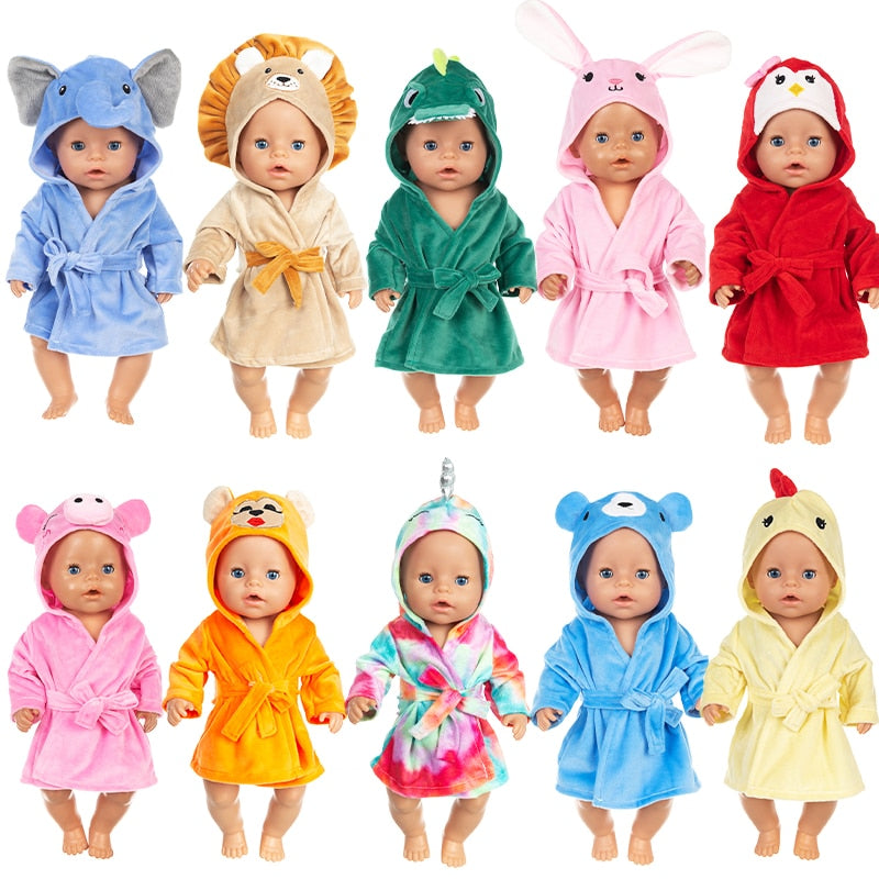 New Bathrobe Animal Suit Fit 17 inch New Bathrobe Animal Suit Fit 43cm Baby New Born Doll Clothes