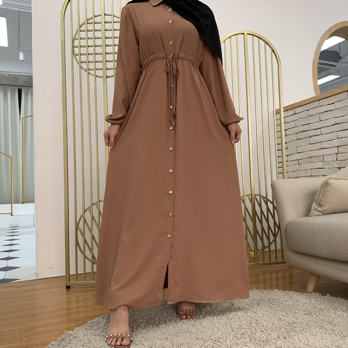 Hijab Kaftan Kleid Islamische Kleidung Vestidos Robe