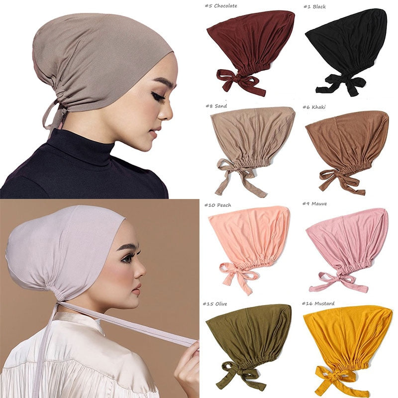 Neue Weiche Modal Muslimischen Turban Hut Inneren Hijab Caps