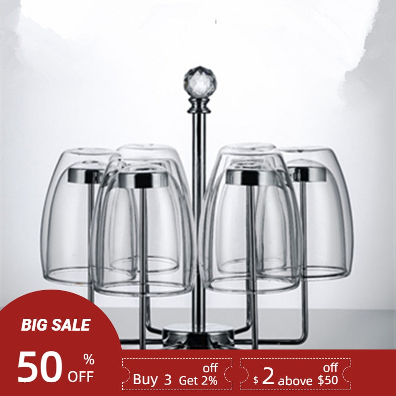 2-4-6Pcs/set 80/250/350/450ML Double Wall Glass Cup Transparent Handmade Heat Resistant Tea Drinking Cups Espresso Coffee Cup Set