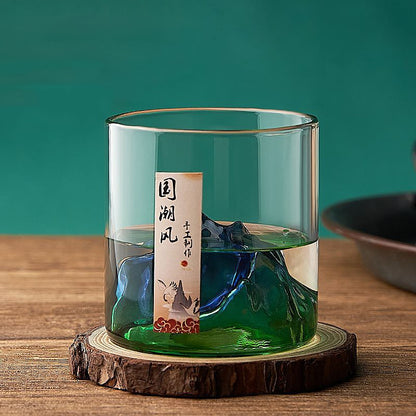 Japanische Glas Tasse 3d Berg Wasser Glas Gletscher Becher Tasse Glas Fuji Kunstwerk Geschenk  Flasche Trink geschirr heiß